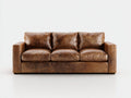 Divani a 3 posti - similpelle - 220 x 90 x 85 cm - marrone - stile vintage