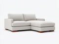 Divano angolare - tessuto-legno - 232 x 160 x 85 cm - grigio chiaro - stile contemporaneo