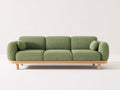 Divani a 3 posti - tessuto-legno - 224 x 89 x 83 cm - verde salvia - stile scandinavo