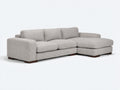 Divano angolare - tessuto-legno - 242 x 166 x 86 cm - grigio chiaro - stile contemporaneo