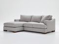 Divano angolare - tessuto-legno - 238 x 165 x 87 cm - grigio chiaro - stile contemporaneo