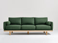 Divani a 3 posti - tessuto-legno - 230 x 92 x 84 cm - verde bosco - stile scandinavo