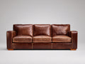 Divani a 3 posti - similpelle - 222 x 93 x 85 cm - marrone - stile contemporaneo