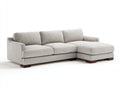 Divano angolare - tessuto-legno - 240 x 164 x 86 cm - grigio chiaro - stile contemporaneo