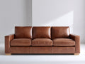 Divani a 3 posti - similpelle - 218 x 92 x 86 cm - marrone cognac - stile contemporaneo