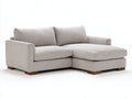 Divano angolare - tessuto-legno - 228 x 158 x 84 cm - beige chiaro - stile contemporaneo