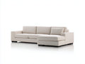 Divano angolare - tessuto-legno - 234 x 160 x 84 cm - beige chiaro - stile moderno